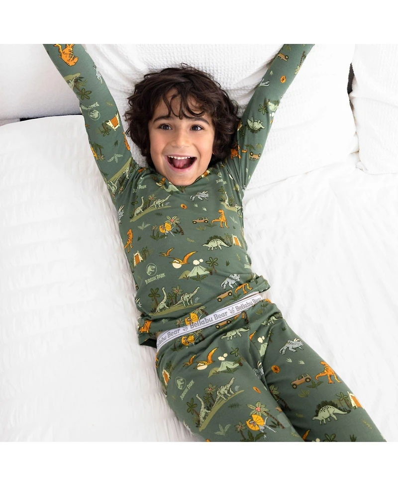 Bellabu Bear Kids Unisex Kids' Jurassic Park: Safari Set of 2 Piece Pajamas