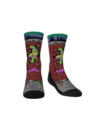 Rock Em Socks Big Boys and Girls Teenage Mutant Ninja Turtles Donatello Breakout Crew Socks