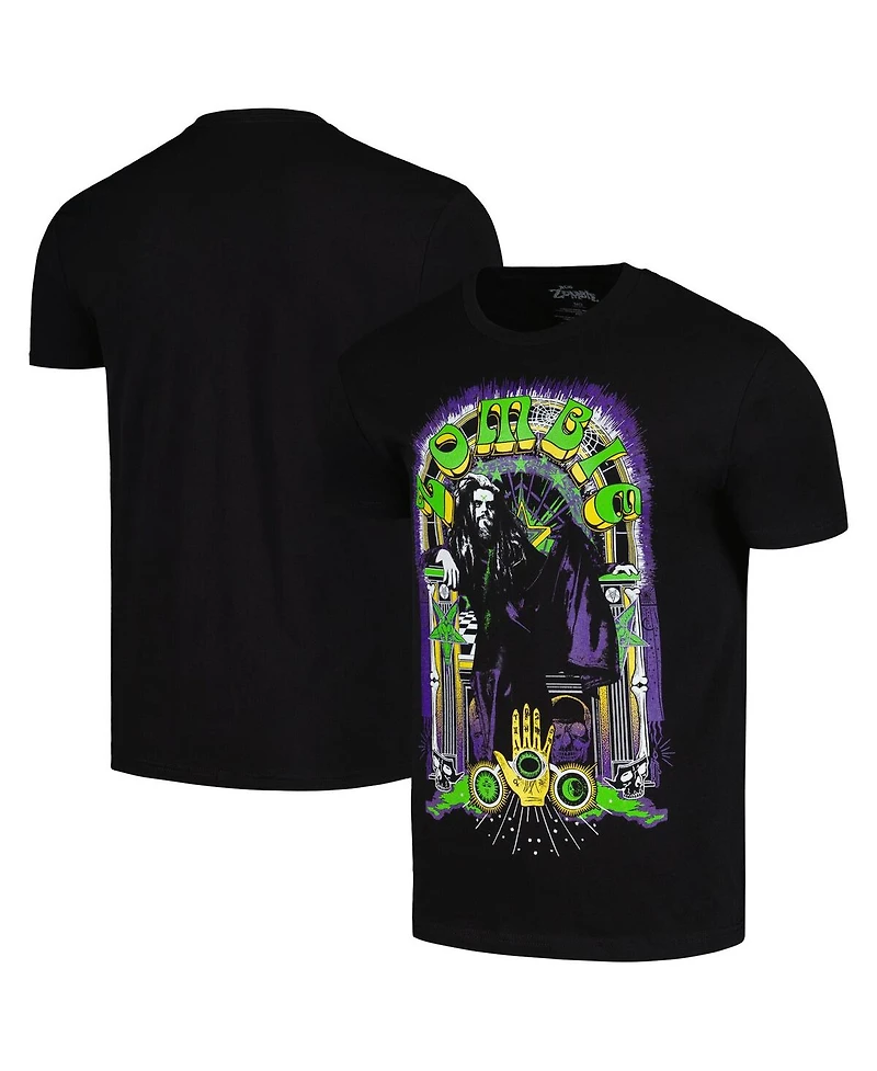 Global Merch Men's Black Rob Zombie Symbology Throne T-Shirt