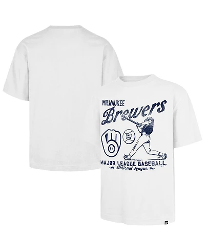 '47 Brand Men's White Milwaukee Brewers Regional Batter Foundation T-Shirt