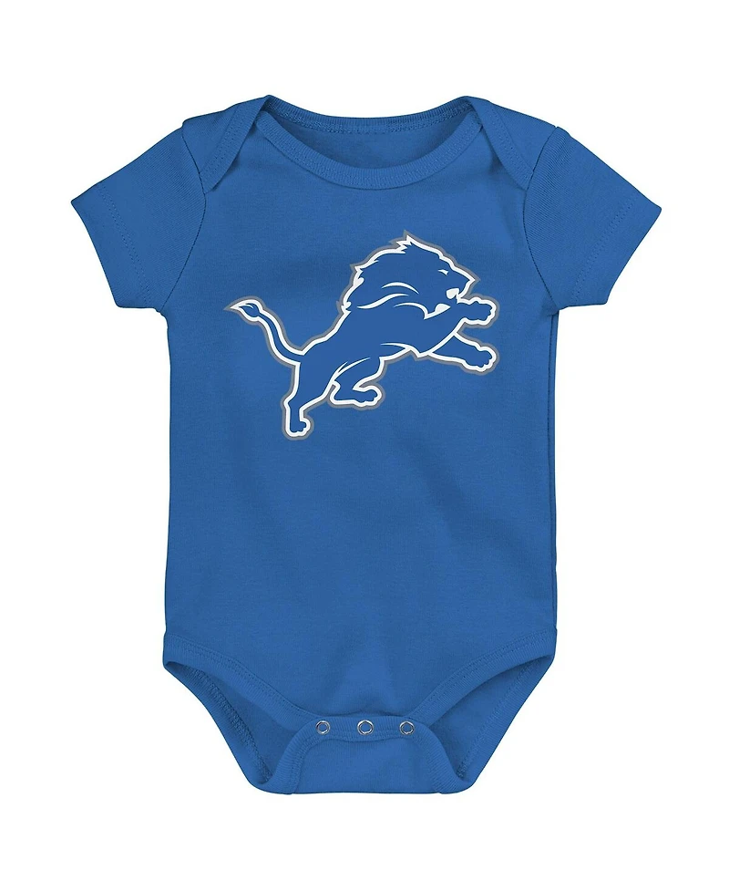 Outerstuff Newborn 3-Piece Detroit Lions Little Tike Bodysuit Set