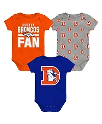 Outerstuff Newborn 3-Piece Denver Broncos Little Tike Bodysuit Set