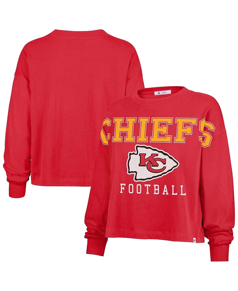 '47 Brand Women's Red Kansas City Chiefs Outreach Oversized Long Sleeve T-Shirt