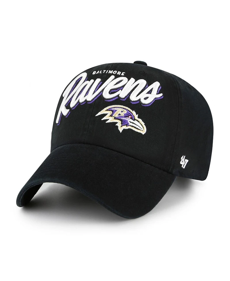 '47 Brand Women's Black Baltimore Ravens Ariana Clean Up Adjustable Hat