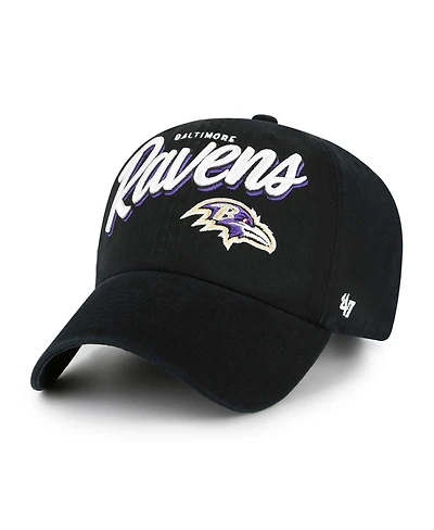 '47 Brand Women's Black Baltimore Ravens Ariana Clean Up Adjustable Hat