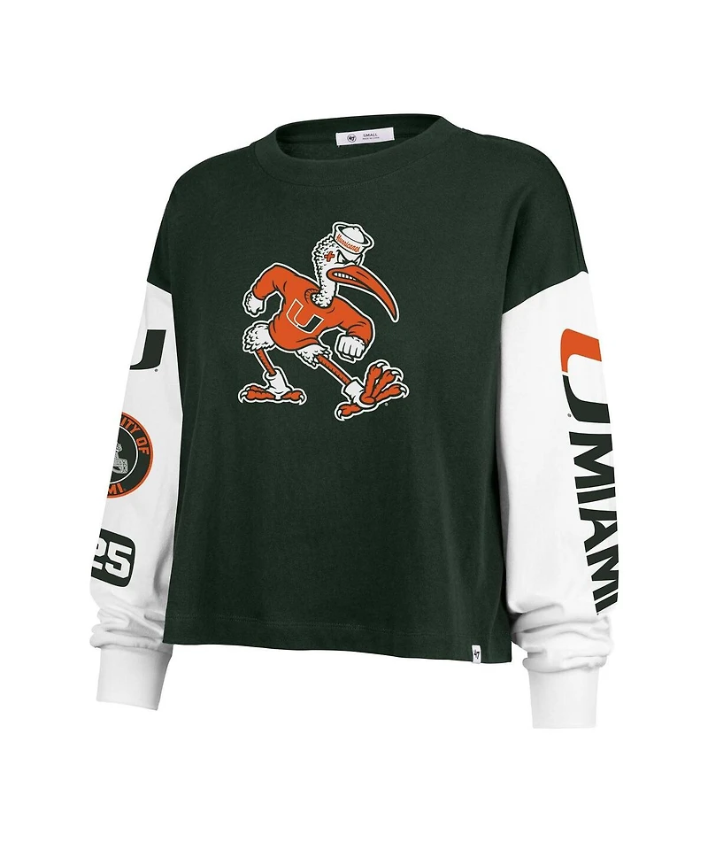 '47 Brand Women's Green Miami Hurricanes Sydney Long Sleeve T-Shirt