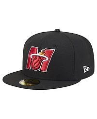 New Era Men's Black Miami Heat Deceptor 59FIFTY Fitted Hat