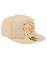 New Era Men's Light Beige Green Bay Packers Color Pack A-Frame 59FIFTY Fitted Hat