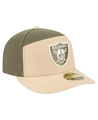 New Era Men's Light Beige/Olive Las Vegas Raiders Two-Tone Color Pack Split Panel 59FIFTY Fitted Hat