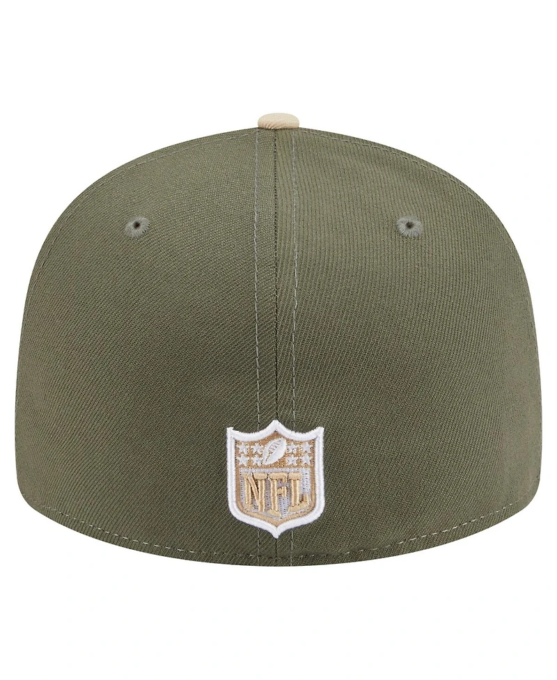 New Era Men's Light Beige/Olive Seattle Seahawks Two-Tone Color Pack Split Panel 59FIFTY Fitted Hat