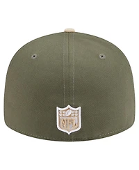 New Era Men's Light Beige/Olive Seattle Seahawks Two-Tone Color Pack Split Panel 59FIFTY Fitted Hat