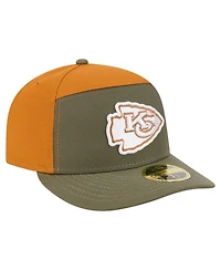 New Era Men's Olive/Brown Kansas City Chiefs Two-Tone Color Pack Split Panel 59FIFTY Fitted Hat