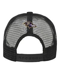 Outerstuff Men's White/Black Baltimore Ravens Modern Fan Trucker Adjustable Hat