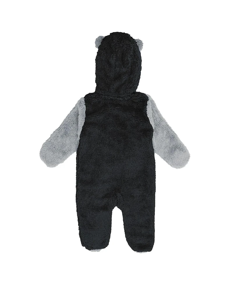 Outerstuff Baby Boys and Girls Black Las Vegas Raiders Stay Napping Fleece Bunting Full-zip Sleeper