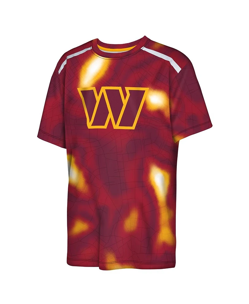 Outerstuff Big Boys and Girls Burgundy Washington Commanders End Zone Dri-Tek T-Shirt