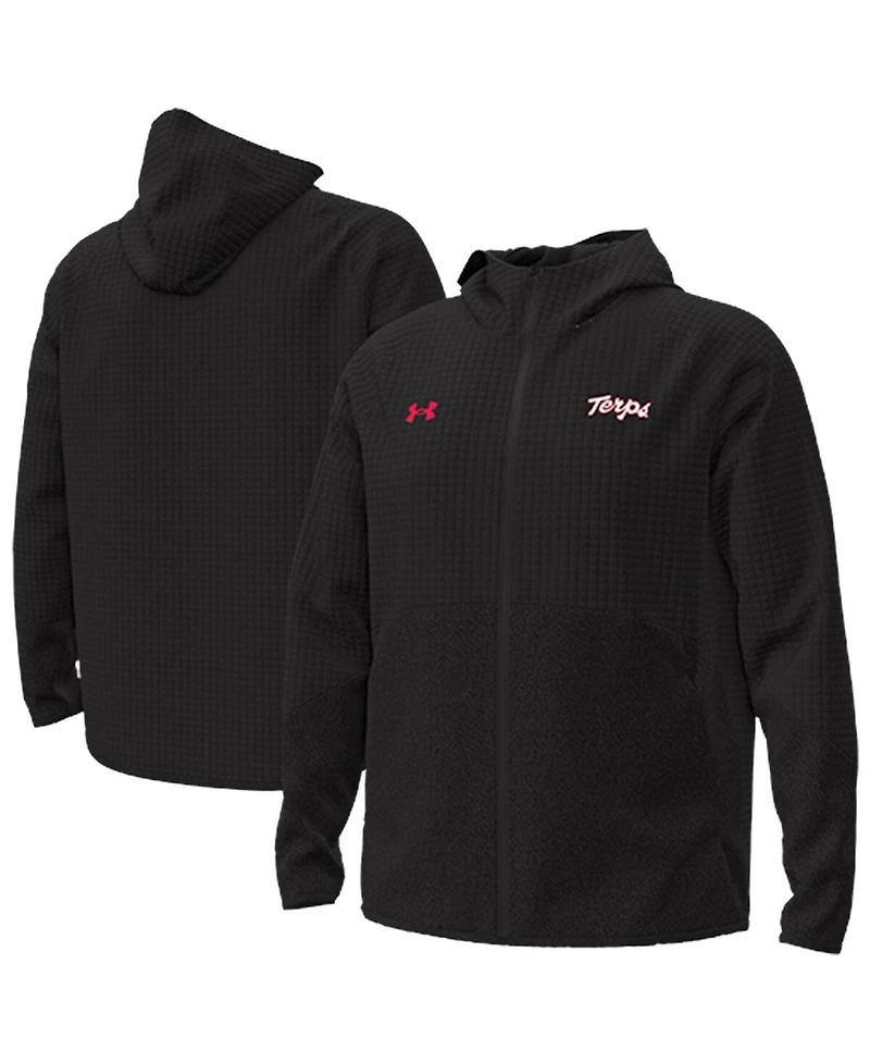 Under Armour Men's Black Maryland Terrapins Unstoppable Raglan Full-Zip Jacket