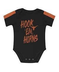 Outerstuff Baby Boys and Girls 3-Piece Orange/Black Texas Longhorns Double Down Creeper Pants Set