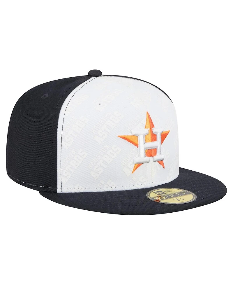 New Era Men's White/Navy Houston Astros Repeat 59FIFTY Fitted Hat