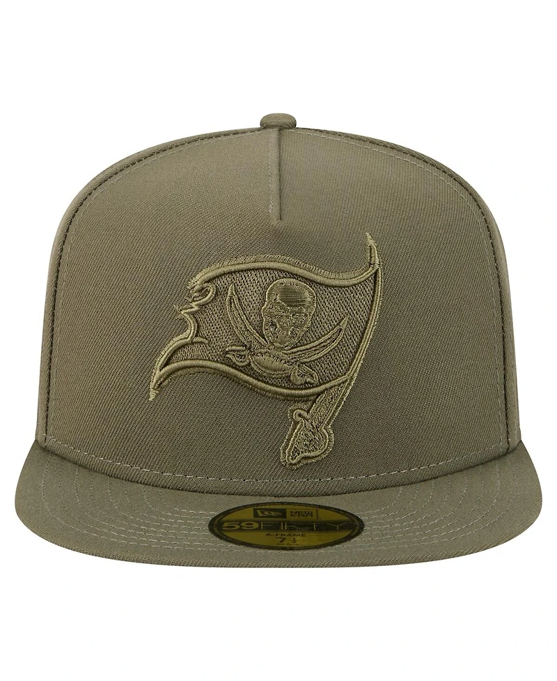 New Era Men's Olive Tampa Bay Buccaneers Color Pack A-Frame 59FIFTY Fitted Hat