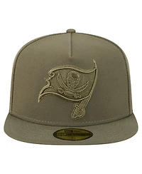 New Era Men's Olive Tampa Bay Buccaneers Color Pack A-Frame 59FIFTY Fitted Hat