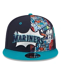 New Era Big Boys and Girls Navy/Teal Seattle Mariners 2025 Mlb Diamond Hero Edition 9FIFTY Snapback Hat