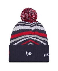 New Era Men's Navy New England Revolution 2025 Jersey Hook Cuffed With Pom Knit Hat