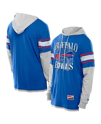 New Era Men's Royal Buffalo Bills Twofer Layered Long Sleeve Hoodie T-Shirt