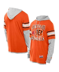 New Era Men's Orange Cincinnati Bengals Twofer Layered Long Sleeve Hoodie T-Shirt