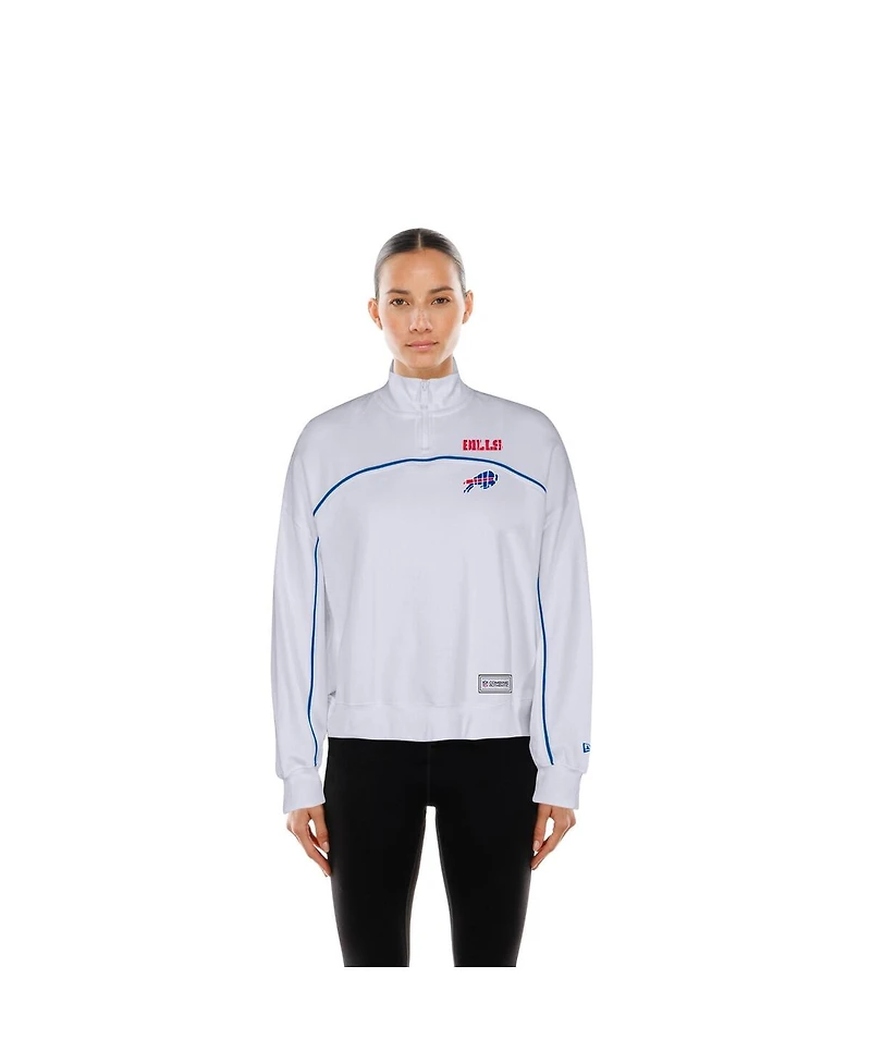 New Era Women's White Buffalo Bills Functional Fandom Quarter-Zip Sweatshirt