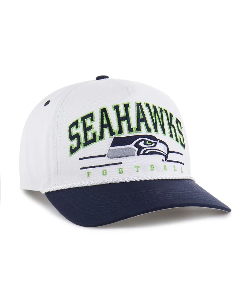 '47 Brand Men's White/College Navy Seattle Seahawks Roscoe Two-Toned Hitch Adjustable Hat