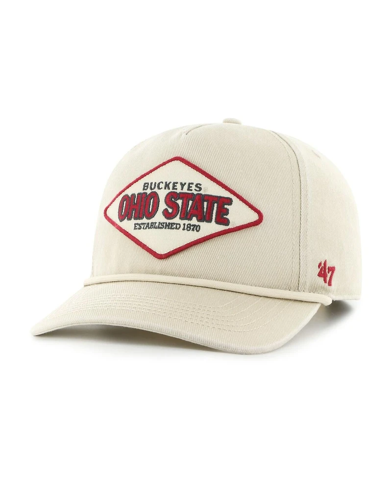 '47 Brand Men's and Women's Cream Ohio State Buckeyes Outdoorsmen Cairn Hitch Adjustable Hat
