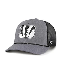 '47 Brand Men's Heather Charcoal Cincinnati Bengals Carbon Rope Trucker Adjustable Hat