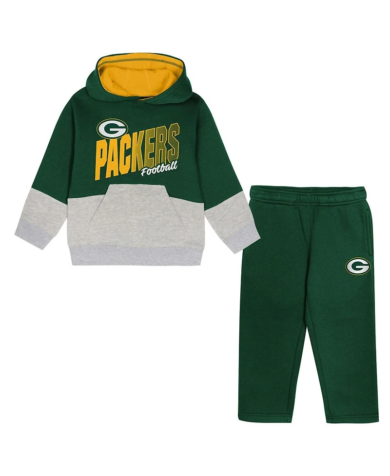 Outerstuff Toddler Green Bay Packers Lineman Fleece Hoodie and Pants Set