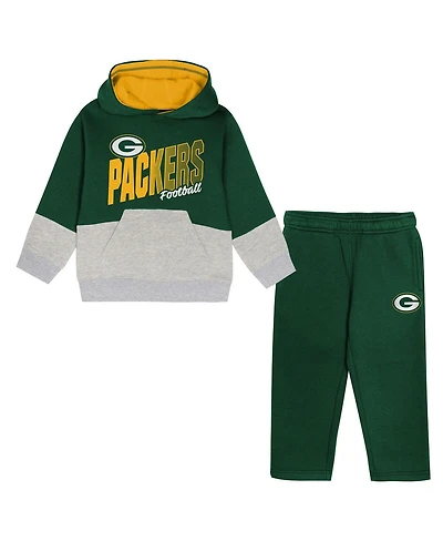 Outerstuff Toddler Green Bay Packers Lineman Fleece Hoodie and Pants Set