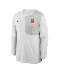 Nike Men's White Syracuse Orange 2025 Sideline Coach Uv Dri-fit Long Sleeve Shirt