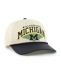 '47 Brand Men's Natural Michigan Wolverines Pomona Two-Tone Rope Hitch Adjustable Hat