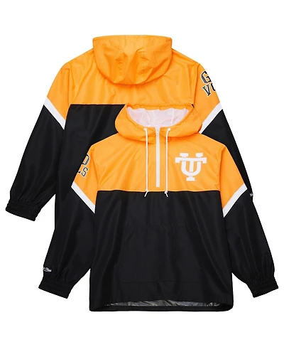 Mitchell & Ness Men's Tennessee Orange/Black Volunteers Tie Breaker Logo Vintage Lightweight Anorak Half-zip Windbreaker