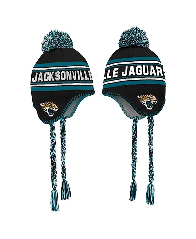 Outerstuff Preschool Black Jacksonville Jaguars Jacquard Tassel Knit Pom with Hat