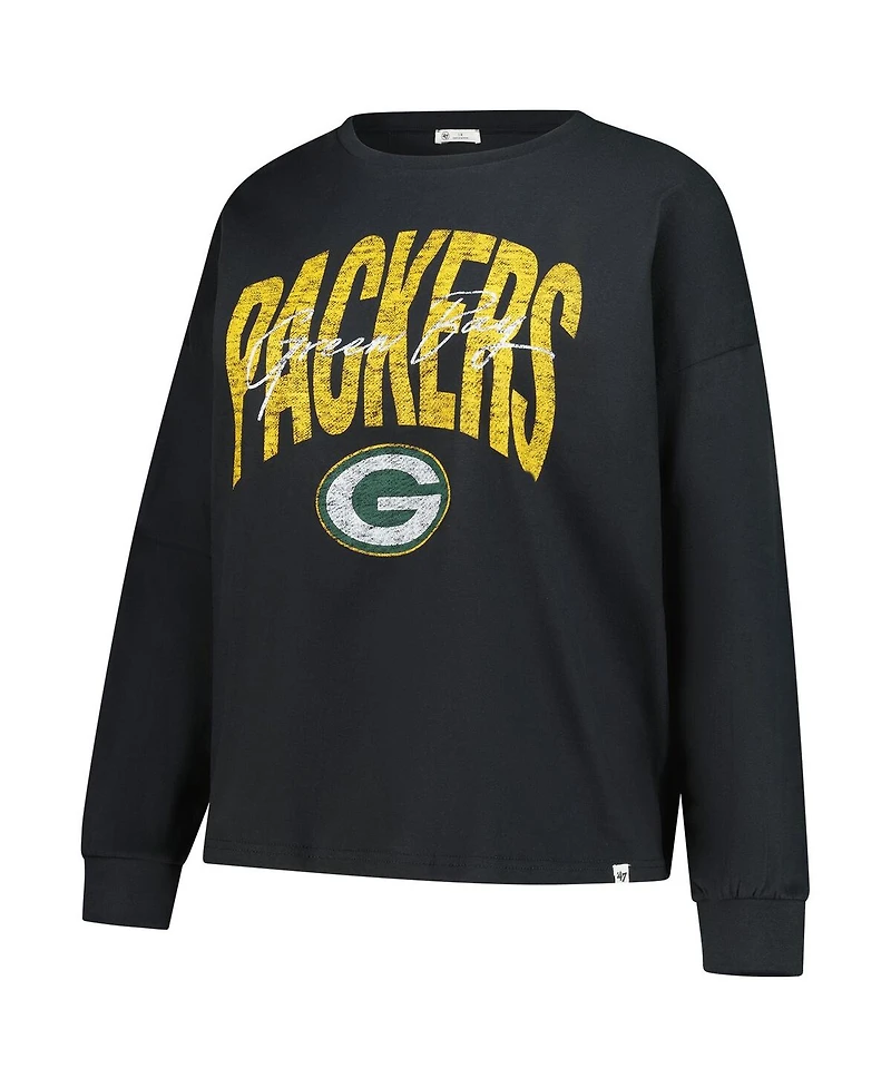 '47 Brand Women's Black Green Bay Packers Plus Muse Sydney Long Sleeve T-Shirt