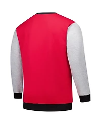 Fanatics Men's Red Georgia Bulldogs Contrast Sleeve Large Chest Big Tall Pullover Sweatshirt