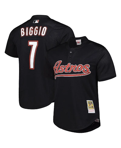 Mitchell & Ness Men's Profile Craig Biggio Black Houston Astros Big Tall Cooperstown Collection Mesh Batting Practice Jersey