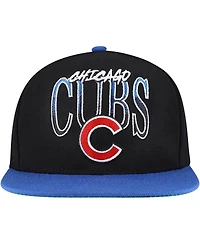 Mitchell & Ness Men's Black Chicago Cubs Rise Up Snapback Hat