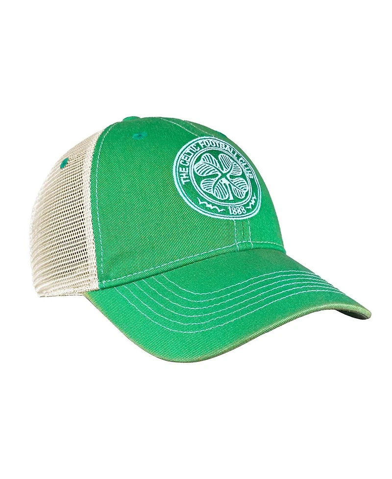 1863FC Men's Green Celtic Tea Washed Vintage Trucker Adjustable Hat
