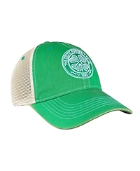 1863FC Men's Green Celtic Tea Washed Vintage Trucker Adjustable Hat