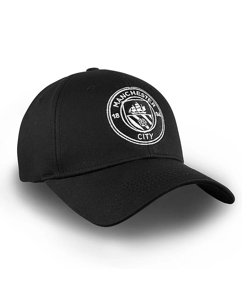 1863FC Men's Black Manchester City Mono Badge Structured Adjustable Hat