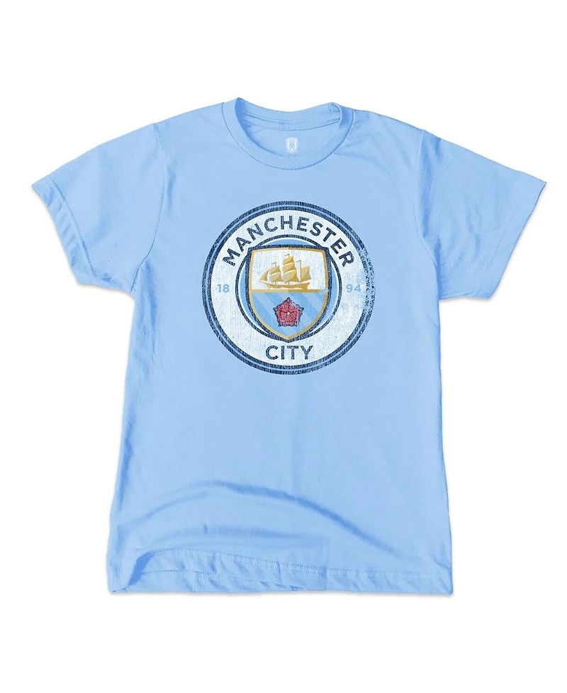 1863FC Big Boys and Girls Sky Blue Manchester City Color Badge T-Shirt