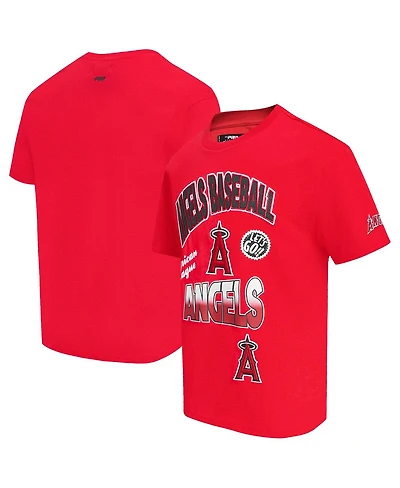Pro Standard Men's Red Los Angeles Angels Turn It Up Dropped Shoulder T-Shirt