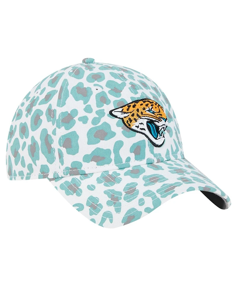 New Era Girls Toddler White Jacksonville Jaguars Active Leopard 9TWENTY Adjustable Hat