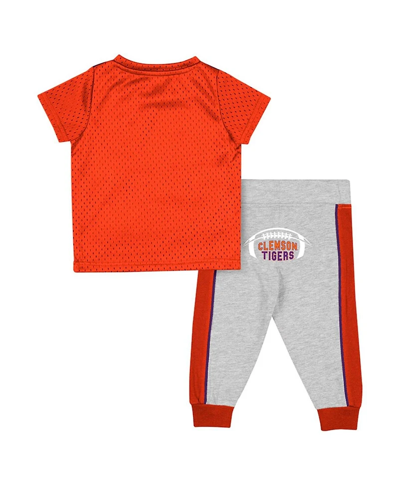 Colosseum Baby Boys and Girls 2-Piece Orange/Heather Gray Clemson Tigers Ka-Boot-It Jersey Pants Set