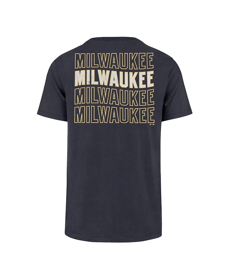 '47 Brand Men's Navy Milwaukee Brewers Hang Back Franklin T-Shirt